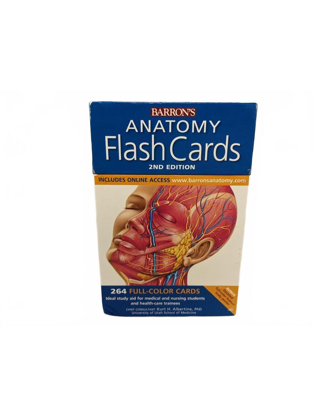 Barron's Anatomy Flash Cards 2nd Ed USA 264 Color Flashcards Medical Body Study